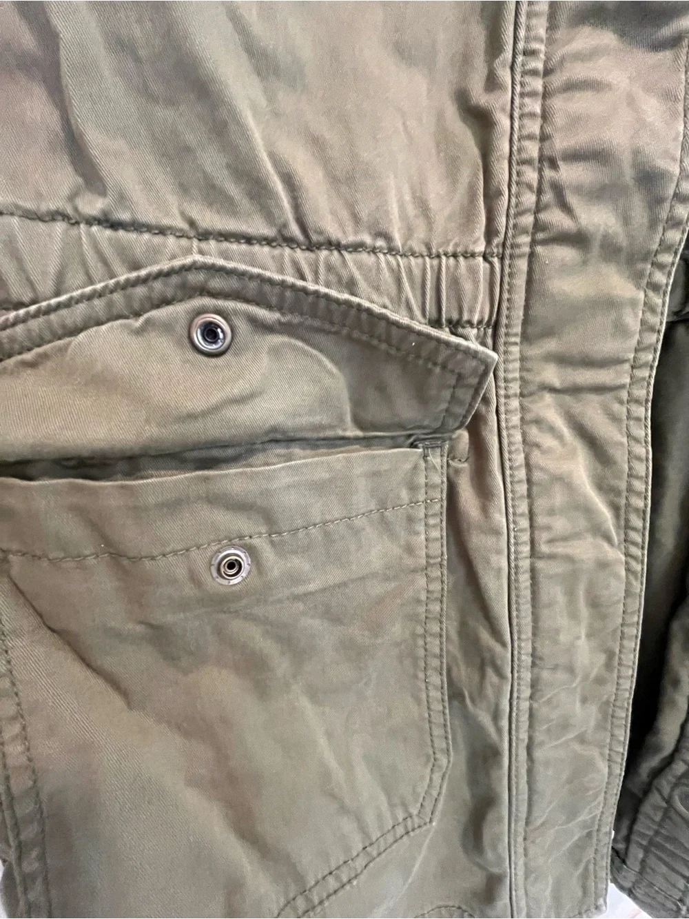 Gap Kids Olive Green Cotton Twill Military Field Utility Jacket Size XL